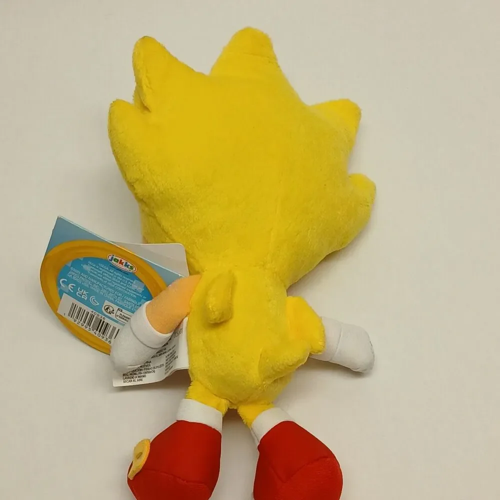 Jakks Pacific Sonic The Hedgehog Super Sonic Toy 9” Stuffed Plush Animal Doll